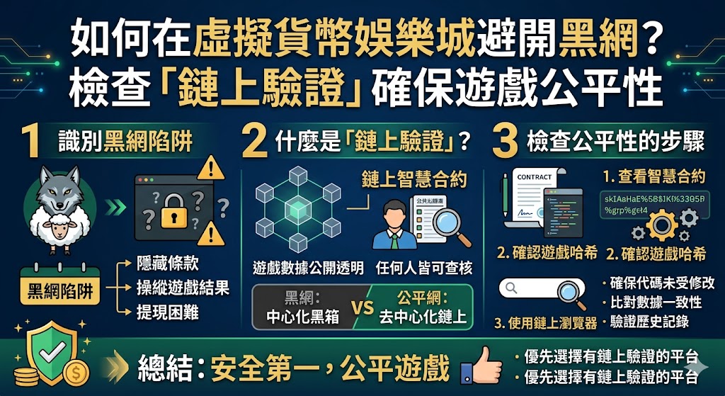 如何在虛擬貨幣娛樂城避開黑網？檢查「鏈上驗證」確保遊戲公平性