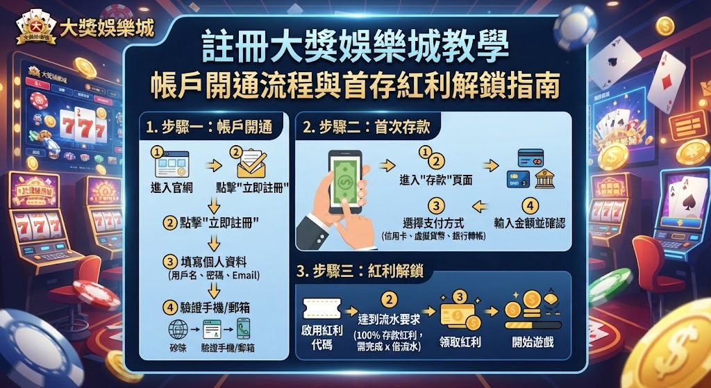 帳戶開通流程與首存紅利解鎖指南