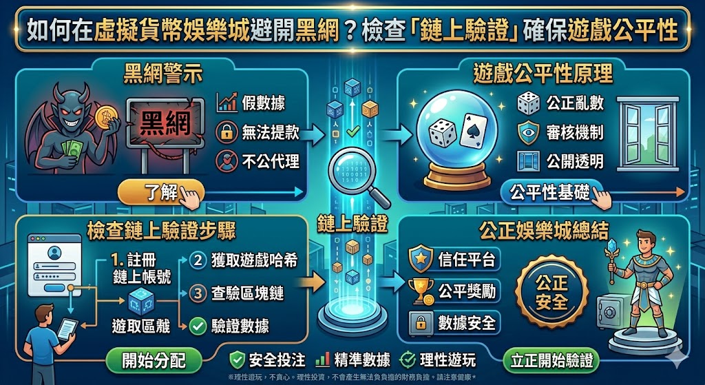 在虛擬貨幣娛樂城避開黑網的關鍵,在於選擇具備「鏈上驗證」技術的平台。傳統黑網常在後台竄改機率,但鏈上遊戲將每局結果加密後上傳至區塊鏈,玩家可隨時透過雜湊值(Hash)核對開獎數據是否遭變動。檢查平台時,應優先確認其是否提供開源的公平性演算法(Provably Fair),並具備可追蹤的鏈上交易紀錄。透過這種去中心化的驗證機制,玩家能確保遊戲結果由亂數生成而非人為操縱,有效過濾不出金、數據造假的劣質平台,從源頭守護資產安全並享有真正的遊戲公平性。