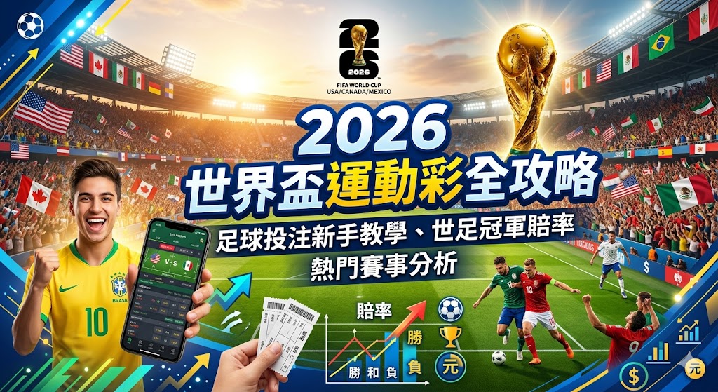 這篇2026世界盃運動彩全攻略是專為玩家打造的必讀寶典,一篇文章帶您精準掌握足球投注新手教學、世足冠軍賠率與熱門賽事分析!由資深專家親自操盤,深度拆解亞洲讓分、大小球、不讓分獨贏及正確波膽等熱門玩法的實戰核心,特別針對全新48隊擴軍賽制下的國際盤口水位走向進行精準預測,教您如何透過各國豪強的戰術陣型與主力傷兵名單來洞察莊家陷阱。結合科學化的資金控管、過關串關與業界高手的滾球走地心法,幫助您在四年一度的全球足球盛宴中完美避開盲點、大幅提升中獎贏錢勝率,不論您是運彩新手還是老玩家,這篇世足下注指南都將是您引領資產翻倍的致富關鍵!